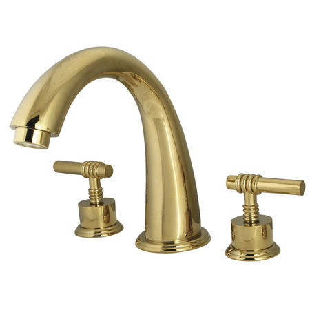 Kingston Brass Two Handle 8 in. to 16 in. Widespread Roman Tub Filler KS2362ML, Polished Brass