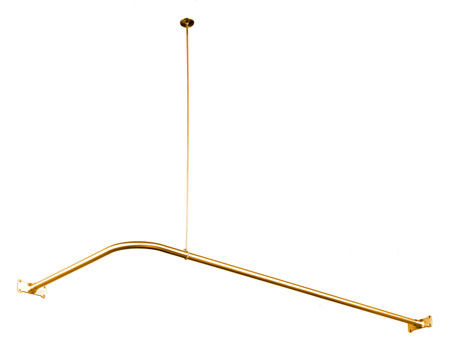 Kingston Brass Corner Shower Rod CC3142, Polished Brass