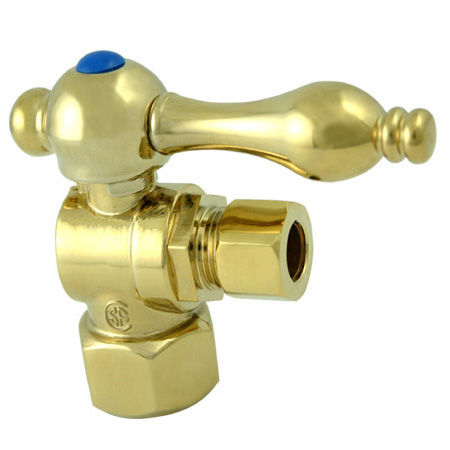 Kingston Brass Angle Stop Shut Off Valve 1/2 in. IPS X 3/8 in. O.D. Compression CC43102, Polished Brasskingston 