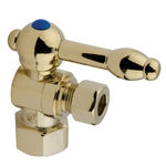 Kingston Brass Angle Stop Shut Off Valve 1/2 in. IPS X 3/8 in. O.D. Compression CC43102KL, Polished Brass
