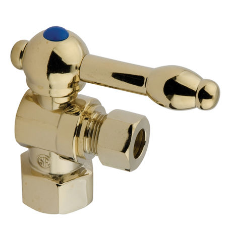Kingston Brass Angle Stop Shut Off Valve 1/2 in. IPS X 3/8 in. O.D. Compression CC43102KL, Polished Brasskingston 