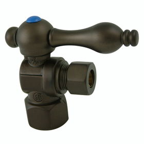 Kingston Brass Angle Stop Shut Off Valve 1/2 in. IPS X 3/8 in. O.D. Compression CC43105, Oil Rubbed Bronze