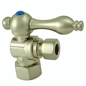 Kingston Brass Angle Stop Shut Off Valve 1/2 in. IPS X 3/8 in. O.D. Compression CC43108, Satin Nickel