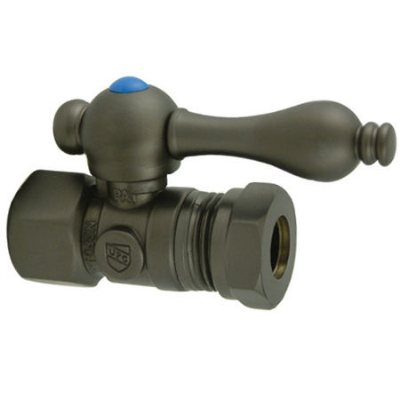 Kingston Brass Straight Stop Shut Off Valve 1/2 in. Compression X1/2 in. Slip Joint CC44155, Oil Rubbed Bronze