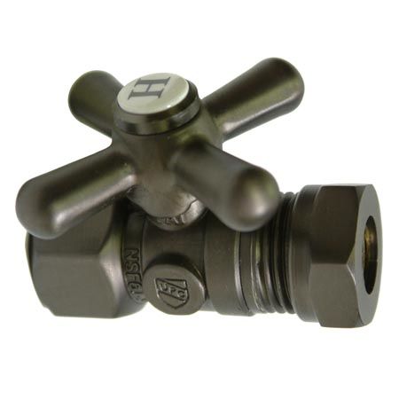 Kingston Brass Straight Stop Shut Off Valve 1/2 in. Compression X1/2 in. Slip Joint CC44155X, Oil Rubbed Bronze