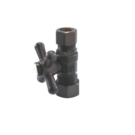 Kingston Brass Straight Stop Shut Off Valve 5/8 in. O.D. X 1/2 in. O.D. Compression CC44455X, Oil Rubbed Bronze