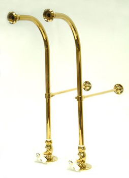Kingston Brass Freestanding Water Supply with Shut to Off Valves CC452CX, Polished Brass