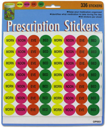 336 Medication Stickers Case Pack 48