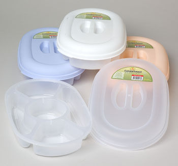 5 Compartment Oval Food Storage Container Case Pack 36