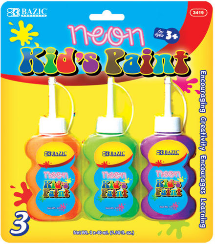 BAZIC 40ml Washable Neon Color Paint Case Pack 72