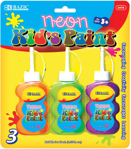 BAZIC 40ml Washable Neon Color Paint Case Pack 72bazic 