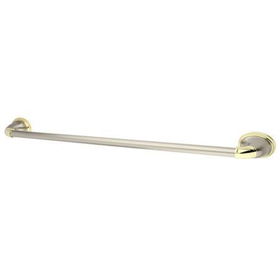 Kingston Brass 24 in. Decorative Towel Bar BA621SNPB, Satin Nickel with Polished Brass Accents