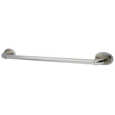 Kingston Brass 18 in. Decorative Towel Bar BA622SNCP, Satin Nickel with Chrome Accents