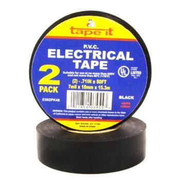 Black Elecrtrical Tape- 2 Pack Case Pack 24
