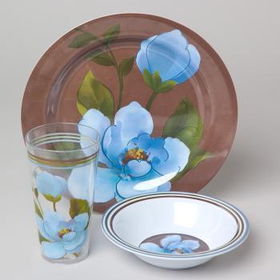 Blue Peony Design Dinnerware Case Pack 132blue 