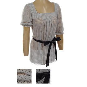 Ladies Half Sleeve Sheer Polk-a-Dot Top Case Pack 6ladies 