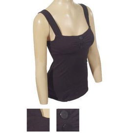 Ladies Padded Tank Top W/3 Plastic Buttons Case Pack 6ladies 