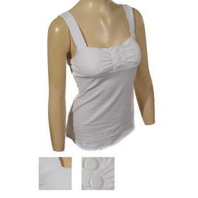 Ladies Padded Tank Top W/3 Plastic Buttons Case Pack 6ladies 