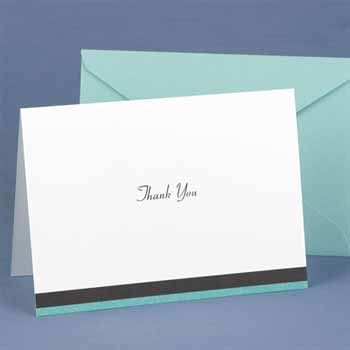 Aqua Trimmed Thank You Cards Case Pack 1aqua 