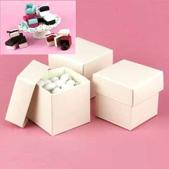 Ivory Shimmer Mix & Match Favor Boxes Case Pack 1ivory 