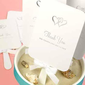 White Hearts Favor Fans Case Pack 1white 