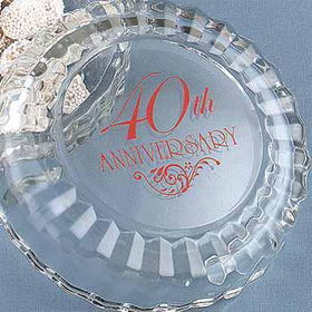 40th Anniversary Round Candy Dish Case Pack 1anniversary 