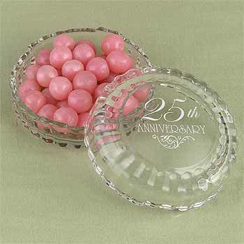 25th Anniversary Round Candy Dish Case Pack 1anniversary 