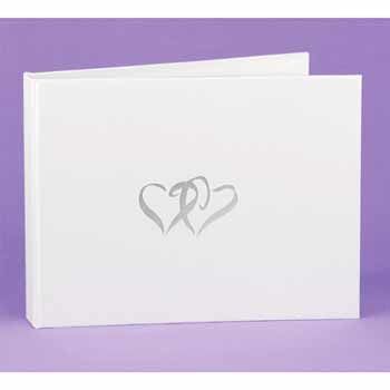 White Linked Heart Guest Book Case Pack 1white 