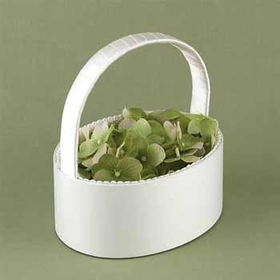 Ivory Oval Satin Basket Case Pack 1ivory 