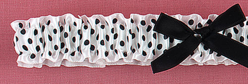 Black Polka Dot Ribbon & Lace Garter Case Pack 1black 