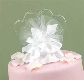 White Double Heart Cake Top Case Pack 1white 