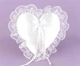 Heart Shaped Satin & Lace Pillow Case Pack 1heart 
