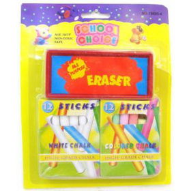 High-Grade Double Pack Chalk With Eraser Case Pack 144high 