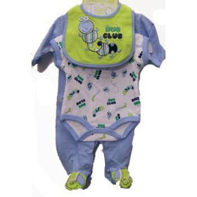 3pc bib, onesie and sleeper set Case Pack 12bib 
