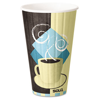 SOLO Cup Company IC16 - Duo Shield Hot Insulated 16 oz Paper Cups, Beige, 525/Cartonsolo 