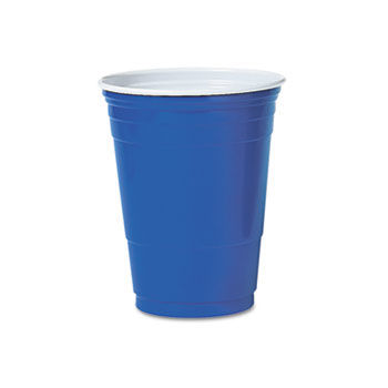 SOLO Cup Company P16BRLCT - Plastic Party Cold Cups, 16 oz., Blue, 20 Bags of 50/Cartonsolo 