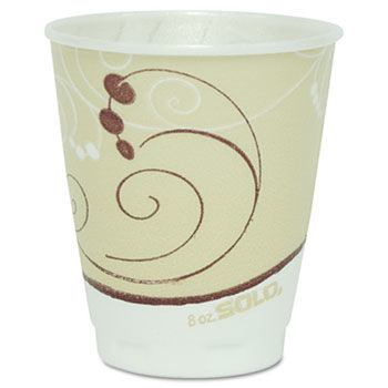 SOLO Cup Company X8J8002 - Symphony Design Trophy Foam Hot/Cold Drink Cups, 8 oz., Beige, 1000/Cartonsolo 