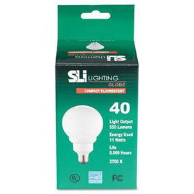 SLI Lighting 26140 - Mini-Lynx Globe, Cool White Energy Saver Fluorescent Bulb, 11 Watts