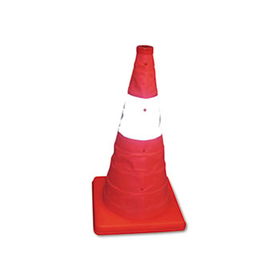 Tatco 27600 - Collapsible Traffic Cone, 18h x 10w x 10d, Orange Glow