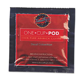 Timothy's World Coffee PB7004 - Colombian Decaf Single Serve Coffee Pods, 25/Box