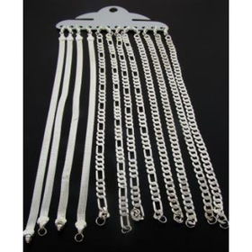 Dozen Plated Chain Bracelets on a Card Silver Case Pack 1dozen 