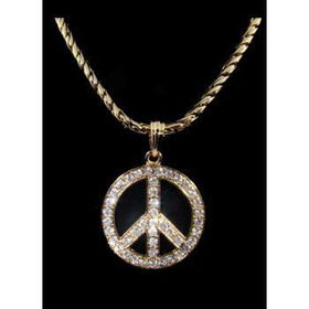 Peace Sign Necklace and Pendant | Gold Case Pack 1