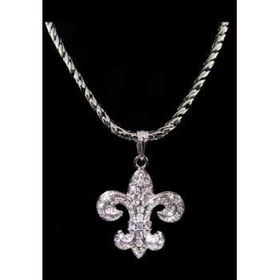 Fleur de Lis Necklace and Pendant | Rhodium Case Pack 1