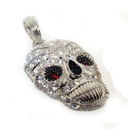 Red Eyed Skull Pendant | Silver Case Pack 1red 