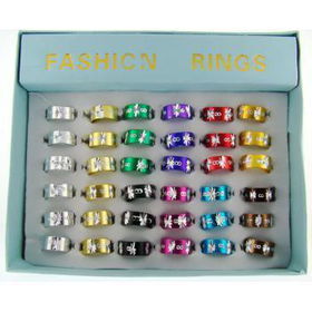 36 Starburst Rings | Assorted Colors Case Pack 1