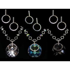 Faceted Round Crystal Necklace and Earring Set Case Pack 1faceted 