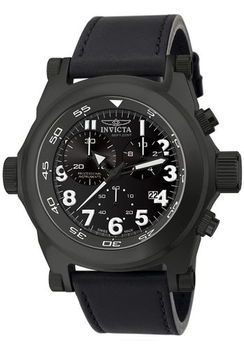 Men's Force Master Chronograph Black Leathermen 