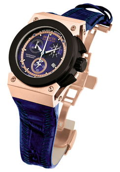 Unisex Akula Chronograph Blue Leatherunisex 