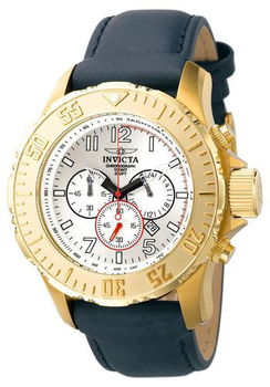 Men's Invicta II Chronograph Navy Blue Leathermen 