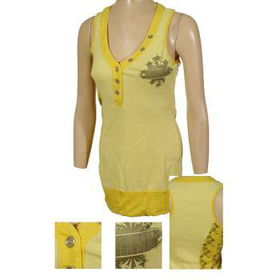 Ladies Printed Tank Tops With Button Front Case Pack 6ladies 